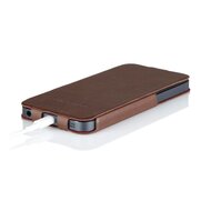 Pipetto Leather Skinny Flip iPhone 5/5S Braun