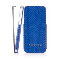 Pipetto Leather Skinny Flip iPhone 5/5S Schlangenleder Lila