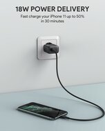 Aukey 18 watt USB-C thuis oplader Zwart