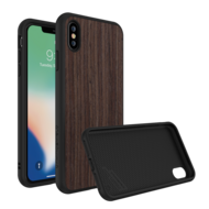 RhinoShield SolidSuit Wood iPhone XS Max hoesje Walnoot Zwart