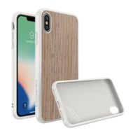 RhinoShield SolidSuit Wood iPhone XS Max hoesje Walnoot Wit