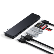 Satechi Pro Hub Slim USB-C hub voor MacBook M2 midnight