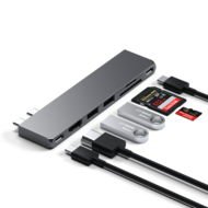 Satechi Pro Hub Slim USB-C hub voor MacBook M2 grijs