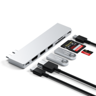 Satechi Pro Hub Slim USB-C hub voor MacBook M2 zilver