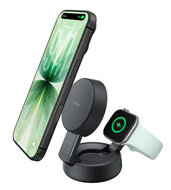 Belkin UltraCharge Pro 2 in 1 opvouwbare MagSafe lader met Qi2 25 watt zwart