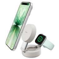 Belkin UltraCharge Pro 2 in 1 opvouwbare MagSafe lader met Qi2 25 watt sand