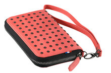 Decoded Leder-Geldb&ouml;rse mit Nieten, rosa