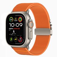 TechProtection Nylon clasp Apple Watch 49 /  46 / 45 / 44 mm bandje oranje
