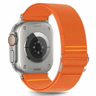 TechProtection Nylon slip Apple Watch 49 / 46 / 45 / 44 mm bandje oranje