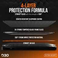Striker D30 Xtreme Impact iPhone 17 Pro Max glazen screenprotector
