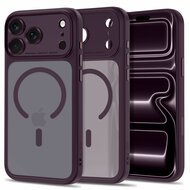 TechProtection Peak CC MagSafe iPhone 18 Pro Max hoesje mat dark cherry