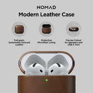 Nomad Modern Leather AirPods 5 / AirPods 4 hoesje bruin