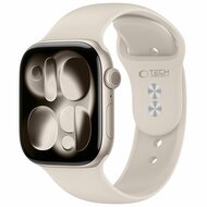 TechProtection Silicone Apple Watch 42 / 41 / 40 mm bandje starlight