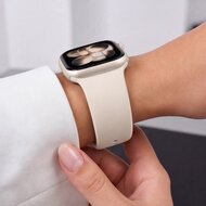 TechProtection Silicone Apple Watch 42 / 41 / 40 mm bandje starlight