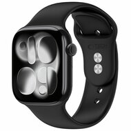 TechProtection Silicone Apple Watch 42 / 41 / 40 mm bandje zwart
