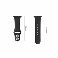 TechProtection Silicone Apple Watch 42 / 41 / 40 mm bandje zwart