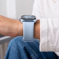 TechProtection Silicone Apple Watch 42 / 41 / 40 mm bandje lichtblauw