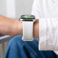 TechProtection Silicone Apple Watch 42 / 41 / 40 mm bandje wit
