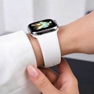 TechProtection Silicone Apple Watch 42 / 41 / 40 mm bandje wit