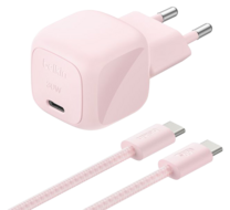 Belkin BoostCharge 30 watt USB-C oplader met gevlochten USB C kabel blush roze