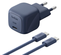 Belkin BoostCharge 30 watt USB-C oplader met gevlochten USB C kabel indigo