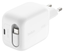 Belkin UltraCharge GaN wandlader 45 watt met uittrekbare kabel