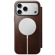 Nomad Modern Leather Horween Folio iPhone 18 Pro hoesje rustic bruin