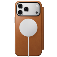 Nomad Modern Leather Horween Folio iPhone 18 Pro hoesje saddle bruin
