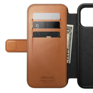 Nomad Modern Leather Horween Folio iPhone 18 Pro hoesje saddle bruin