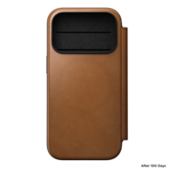 Nomad Modern Leather Folio iPhone 18 Pro hoesje tan