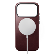 Nomad Traditional Leather Horween iPhone 18 Pro hoesje burgundy
