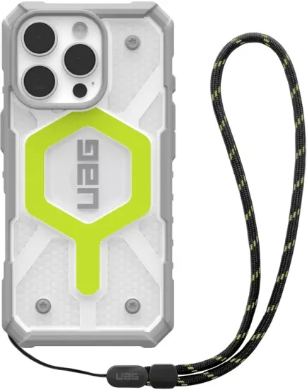 UAG Pathfinder MagSafe iPhone 16 Pro Max hoesje neon bundel met polsbandje