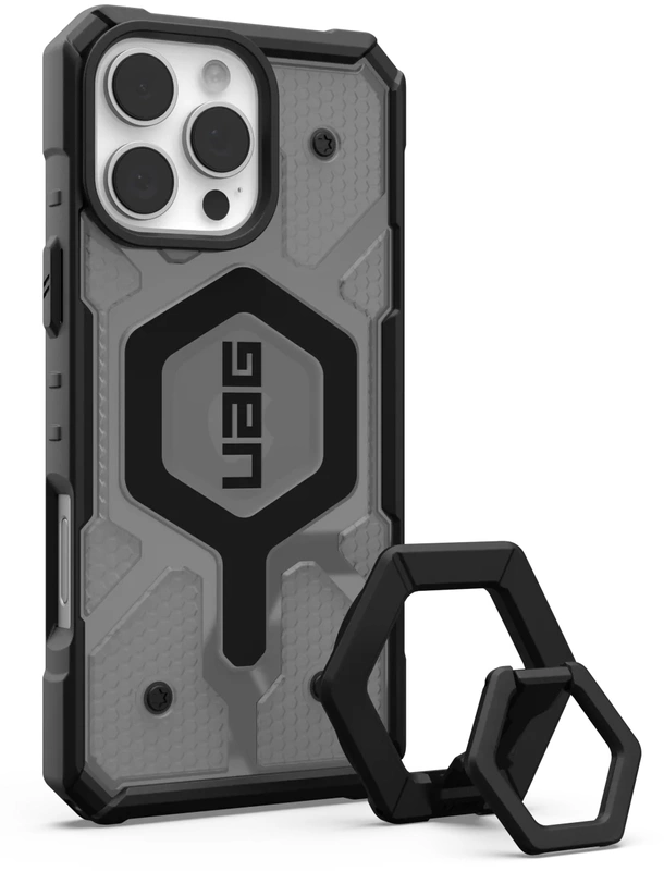 UAG Pathfinder MagSafe iPhone 16 Pro Max hoesje ash bundel met ringstand
