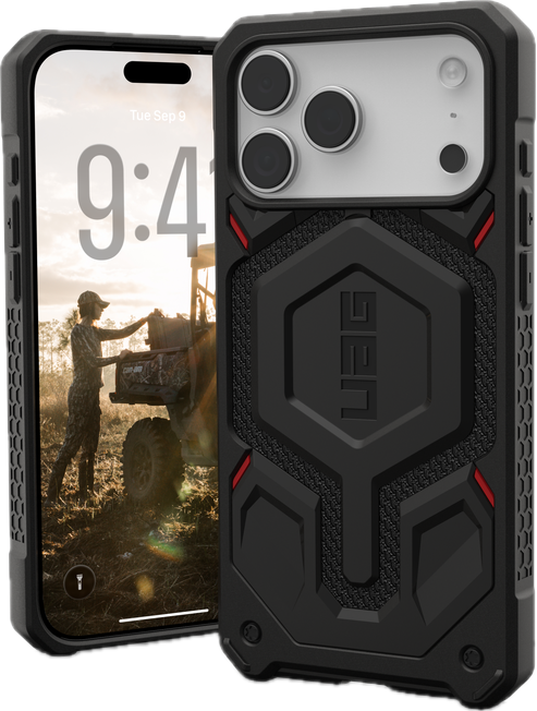 UAG Monarch Pro iPhone 17 Pro hoesje kevlar zwart