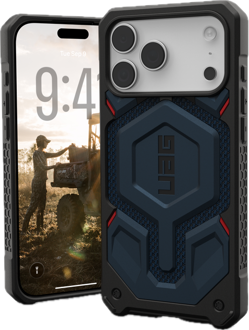 UAG Monarch Pro iPhone 17 Pro hoesje kevlar blauw