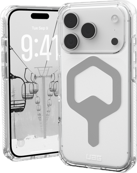 UAG Plyo MagSafe iPhone 17 Pro hoesje doorzichtig zilver