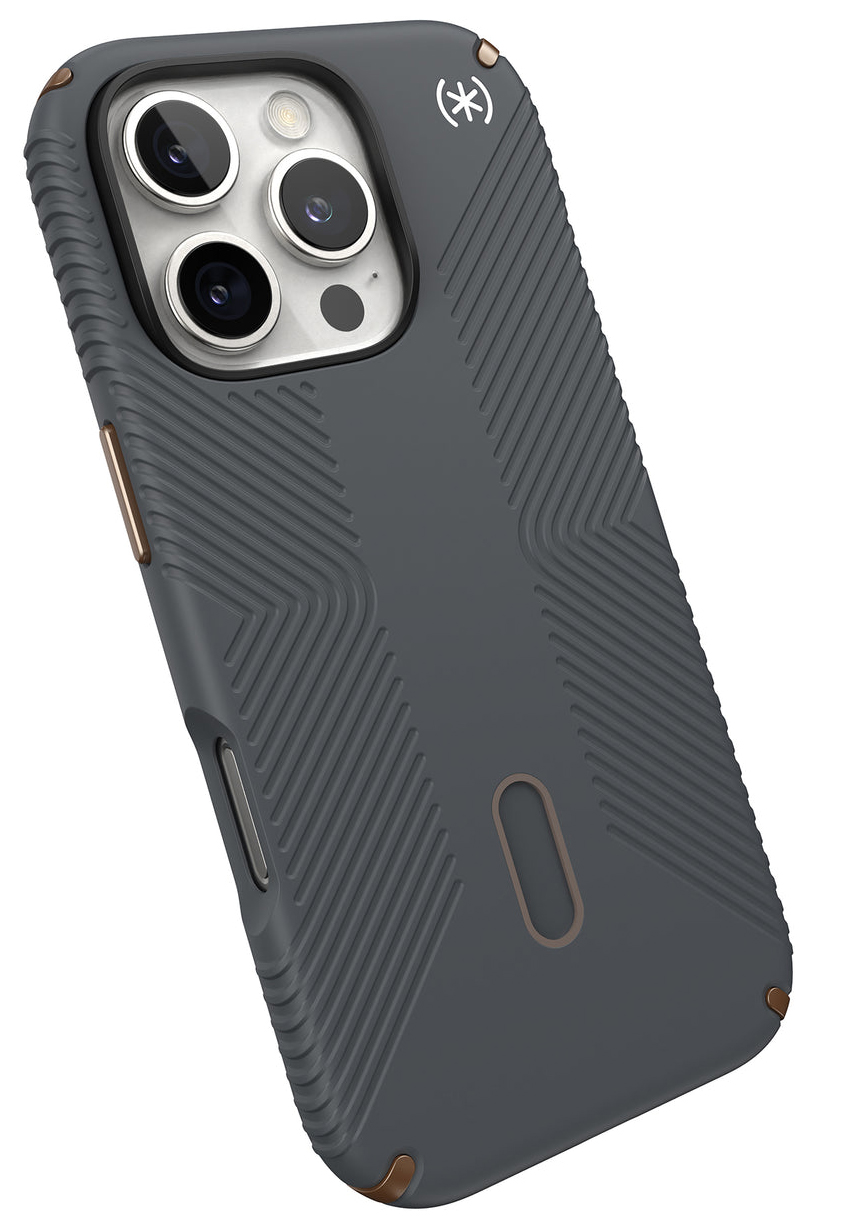 Speck Presidio 2 Grip Clicklock iPhone 16 Pro hoesje grijs
