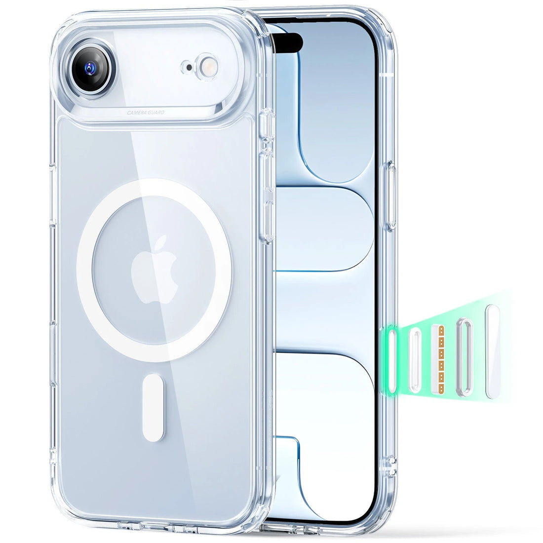 ESR Classic Hybrid camera control iPhone Air hoesje doorzichtig