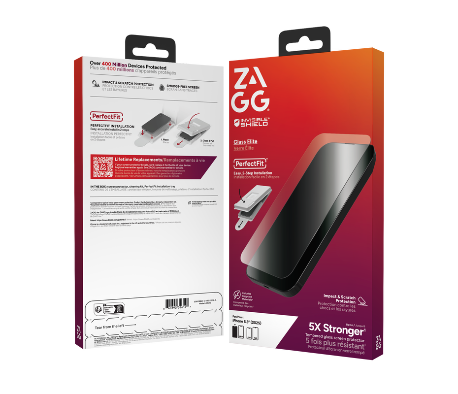 ZAGG InvisibleShield Glass Elite iPhone 17 screenprotector