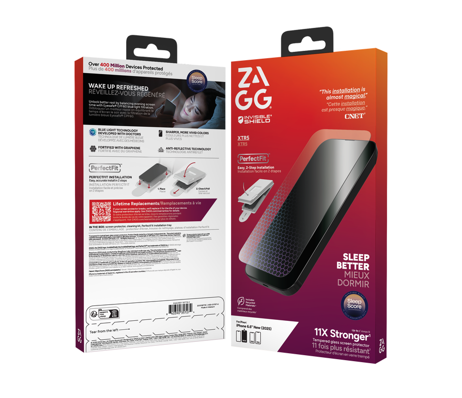 ZAGG InvisibleShield Glass XTR5 iPhone 17 Air screenprotector
