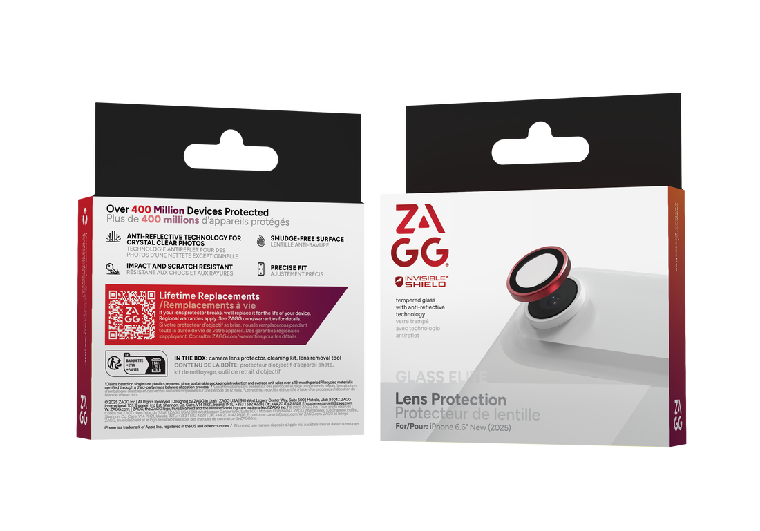 ZAGG InvisibleShield iPhone 17 Air camera protector rood
