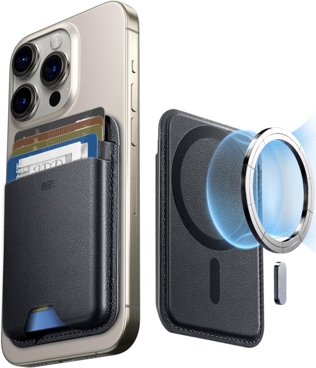 ESR HaloLock Wallet Boost MagSafe hoesje zwart
