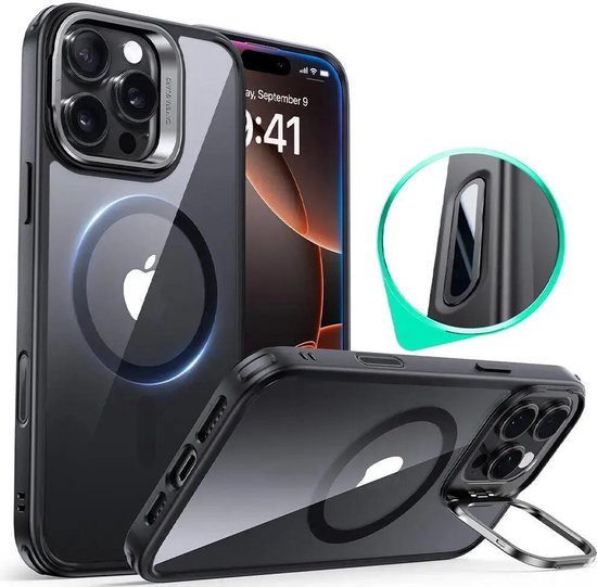 ESR Classic Hybrid Stand CC iPhone 16 Pro Max hoesje zwart