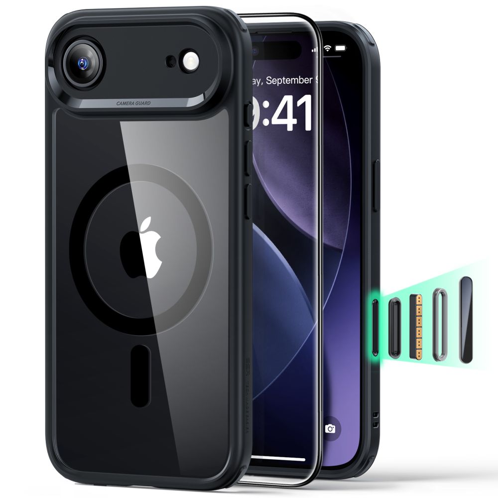 ESR Classic Hybrid MagSafe iPhone 17 Air hoesje met screenprotector zwart