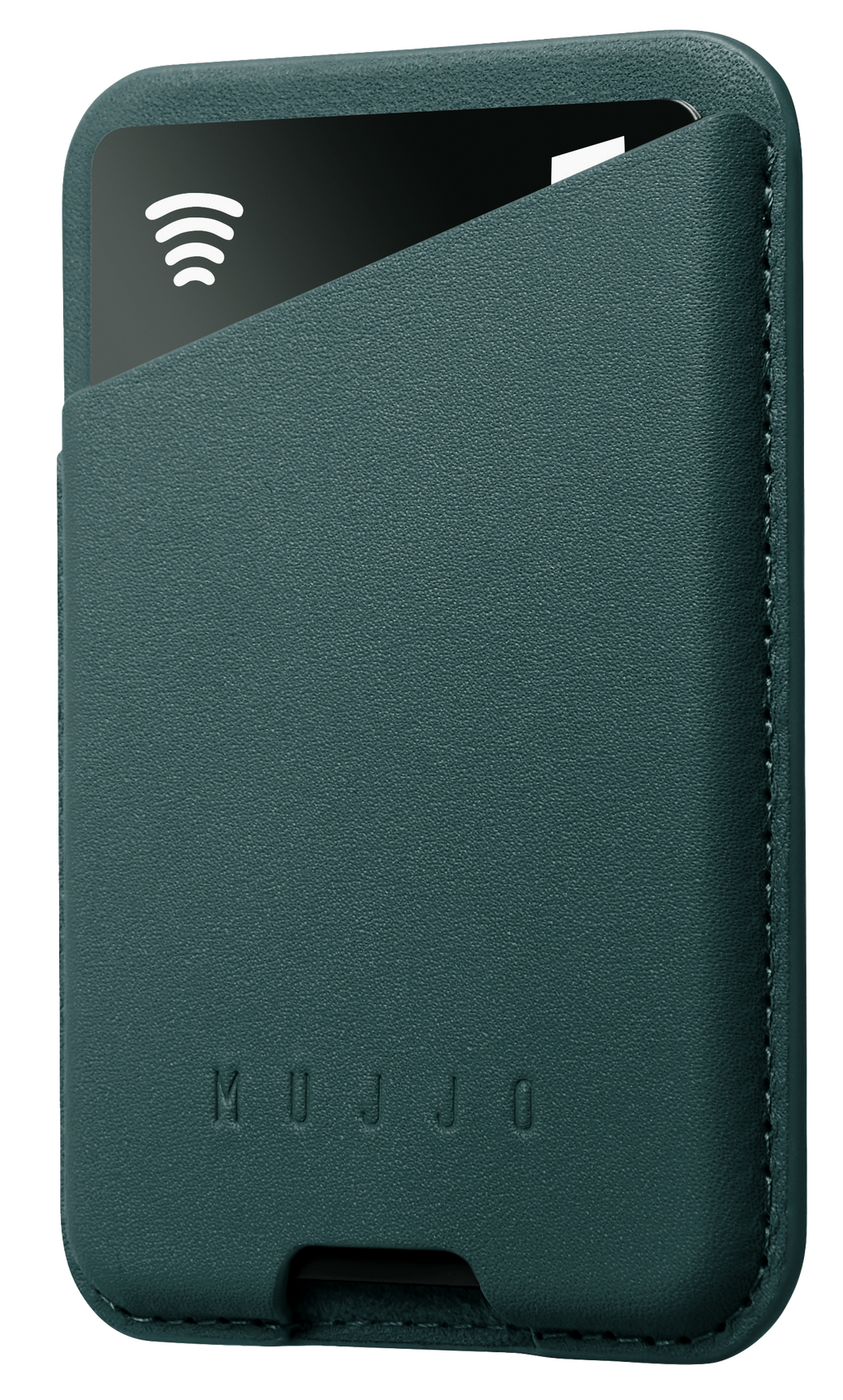 Mujjo leren MagSafe Card Wallet hoesje livid groen