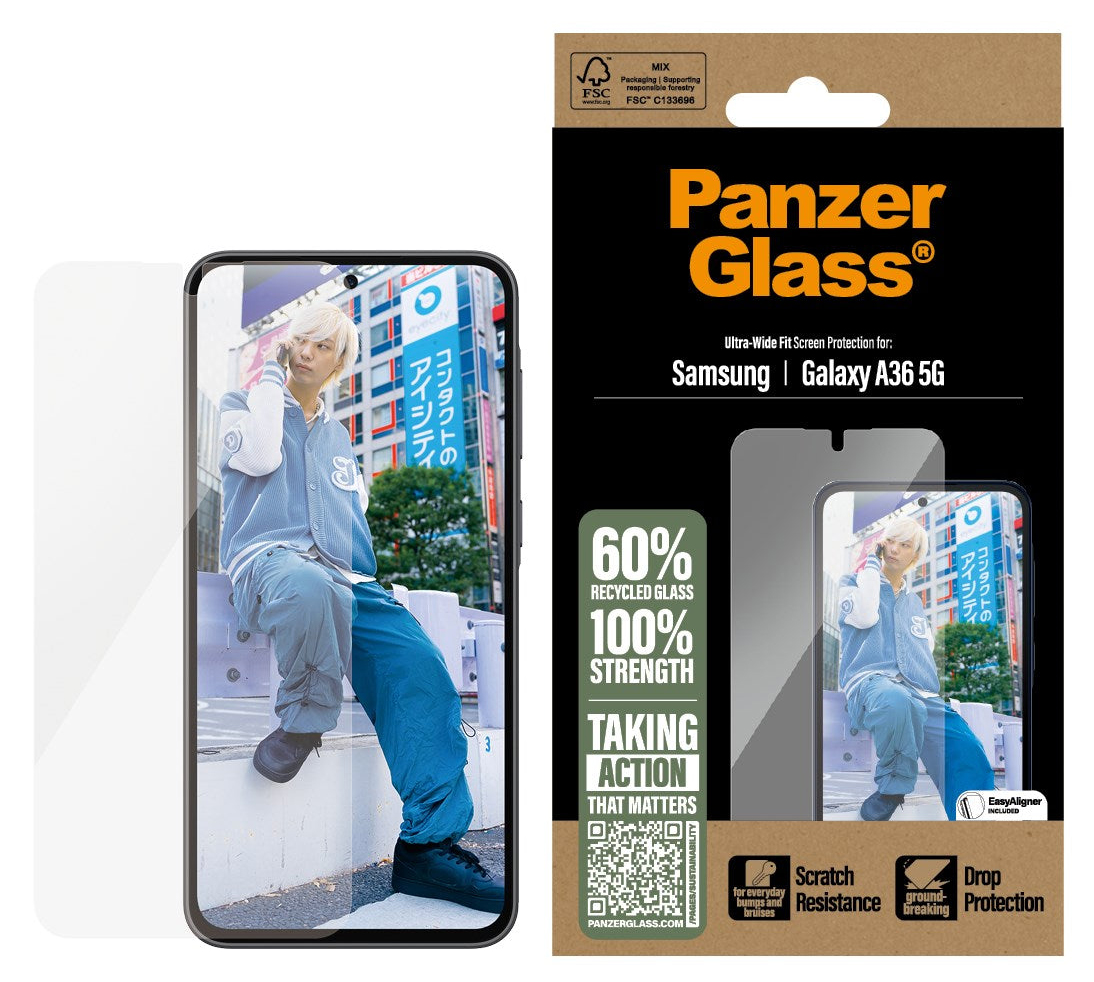 PanzerGlass Galaxy A36 Ultra Wide glazen screenprotector