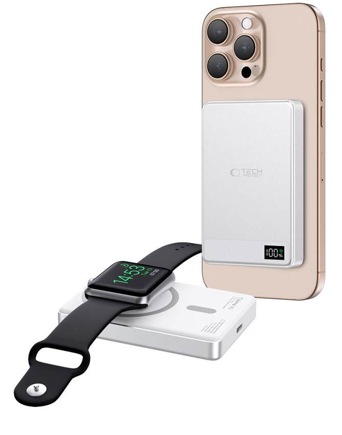 TechProtection Power MagSafe draadloze powerbank 5000 mAh wit