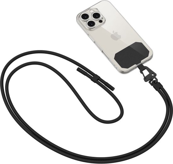TechProtection Rope universeel draagkoord voor elke telefoon zwart