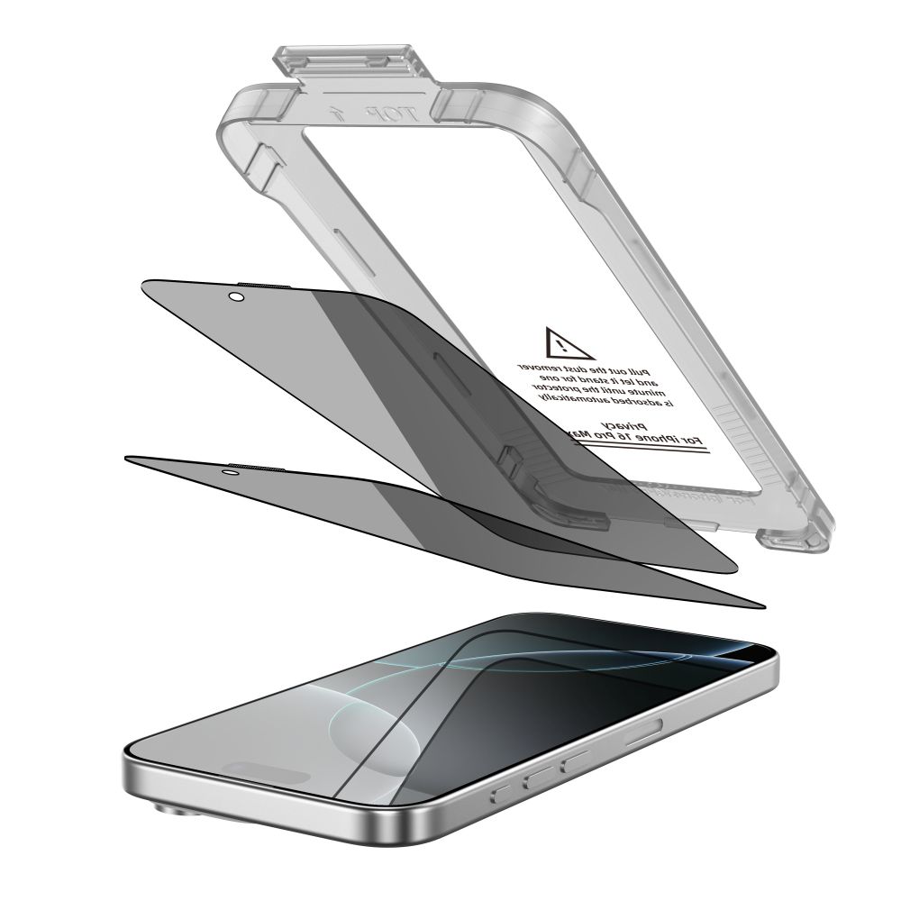 TechProtection Quick Spy iPhone 16 Pro privacyglas screenprotector 2 pack