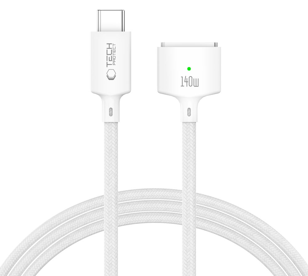 TechProtection UltraBoost MagSafe 3 MacBook kabel 200 cm wit